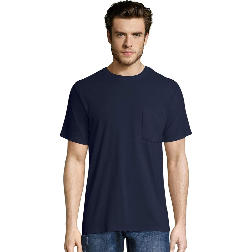 image:imageHanes Mens Mens Workwear Short Sleeve Tee 2PackNavy