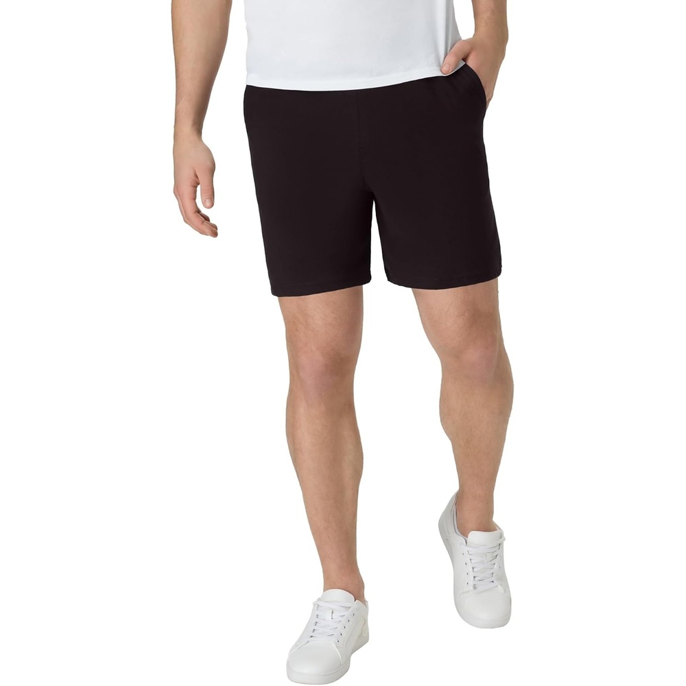 image:imageHanes Mens Originals Cotton Pockets Pullon Jersey Gym Shorts 7Black