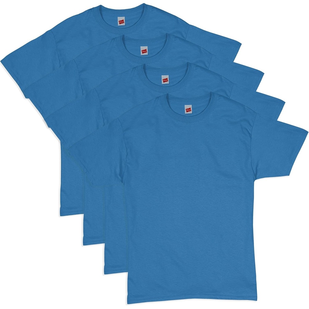image:imageHanes Mens TShirt Pack 4 or 6 Pack EssentialT Crewneck Cotton TShirts Everyday Mens Clothing Big amp TallDenim Blue 4 Pack