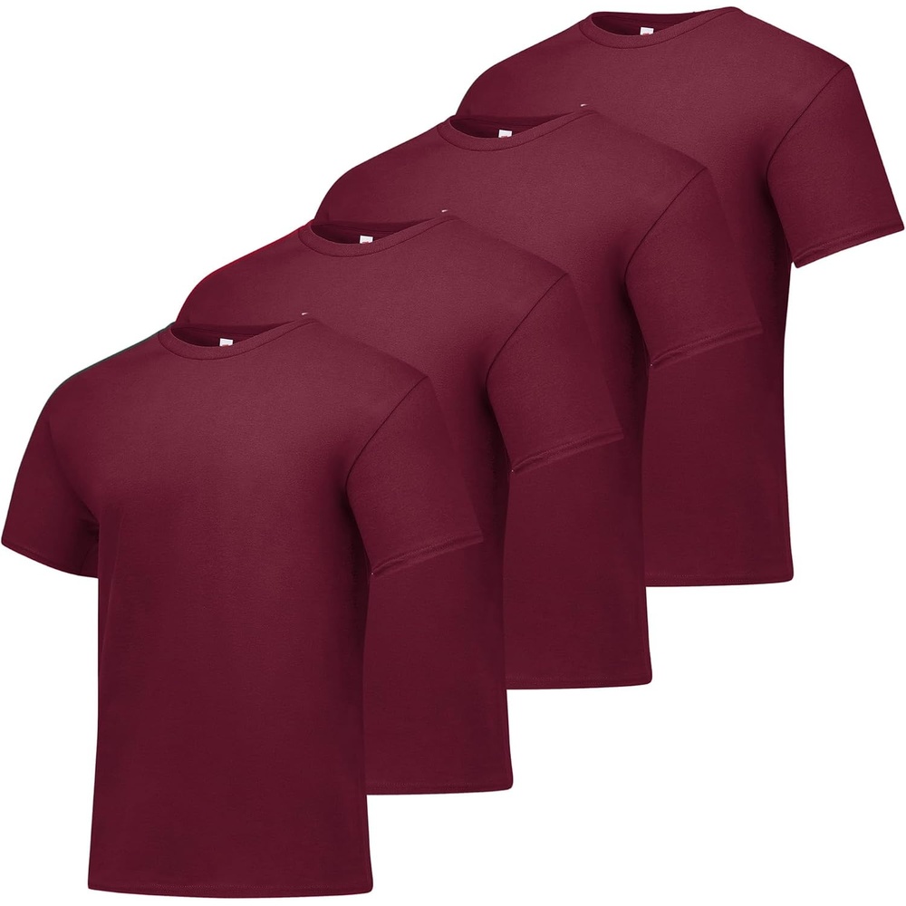 image:imageHanes Mens TShirt Pack 4 or 6 Pack EssentialT Crewneck Cotton TShirts Everyday Mens Clothing Big amp TallMaroon