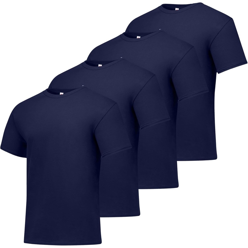 image:imageHanes Mens TShirt Pack 4 or 6 Pack EssentialT Crewneck Cotton TShirts Everyday Mens Clothing Big amp TallNavy