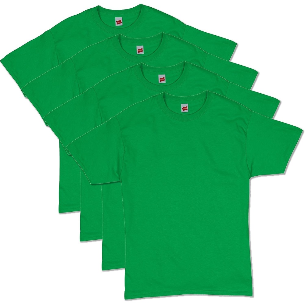 image:imageHanes Mens TShirt Pack  4 or 6 Pack  EssentialT Crewneck Cotton TShirts  Everyday Mens Clothing  Big amp TallShamrock Green  4 Pack