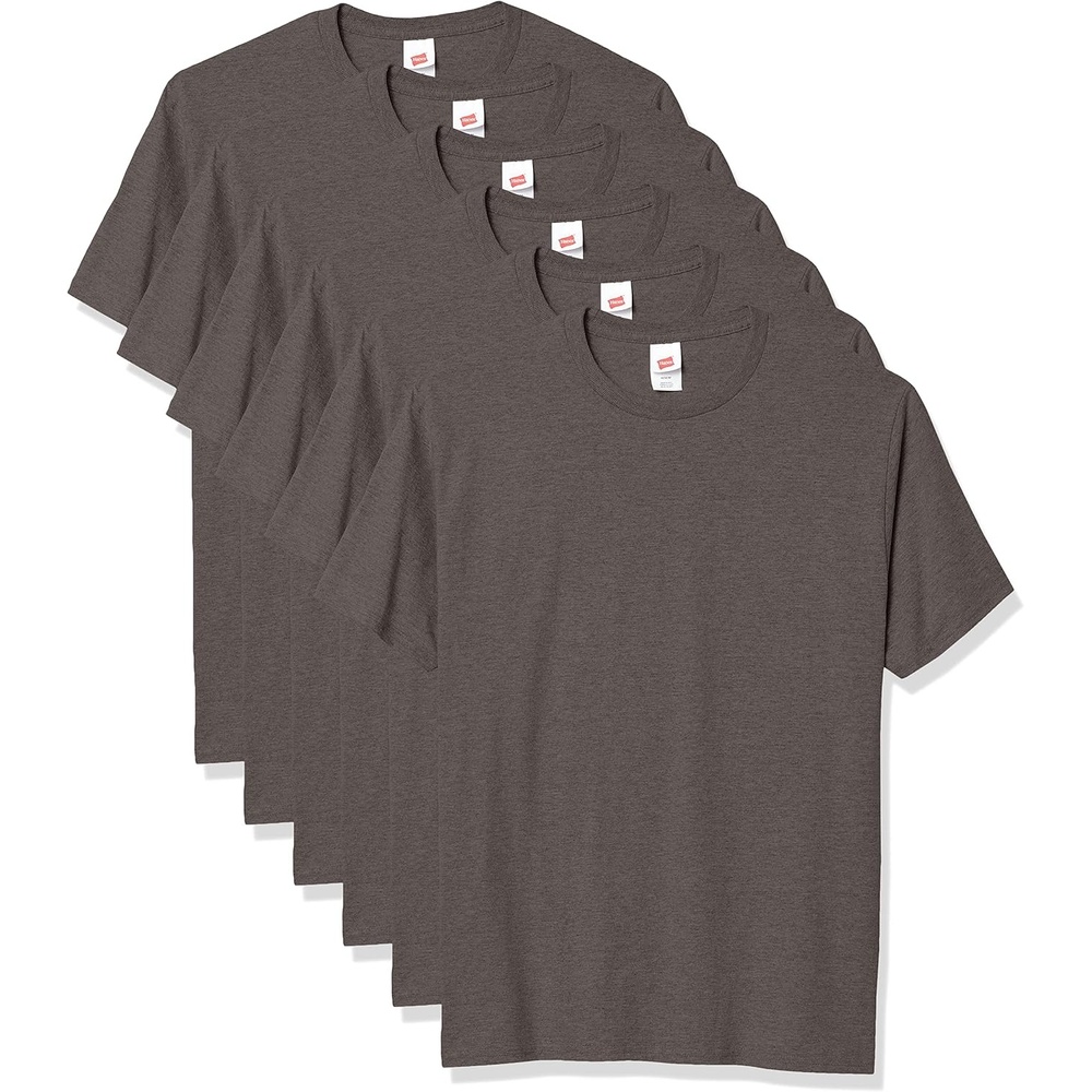 image:imageHanes Mens TShirt Pack 4 or 6 Pack EssentialT Crewneck Cotton TShirts Everyday Mens Clothing Big amp TallSmoke Gray