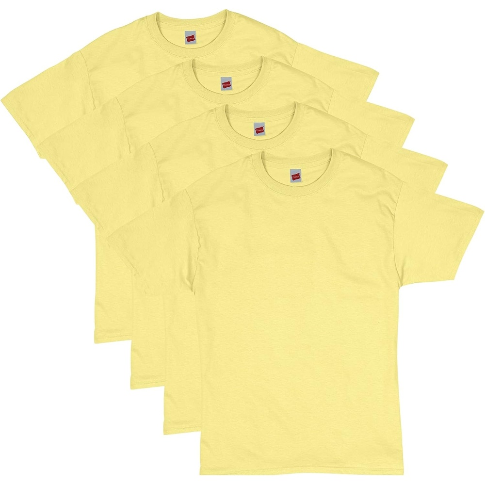 image:imageHanes Mens TShirt Pack  4 or 6 Pack  EssentialT Crewneck Cotton TShirts  Everyday Mens Clothing  Big amp TallYellow