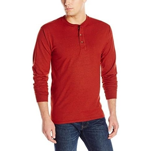 image:imageHanes Mens TShirts Mens Beefyt Henley Shirts Mens Cotton Long Sleeve ShirtsSun Kissed Sweater Heather