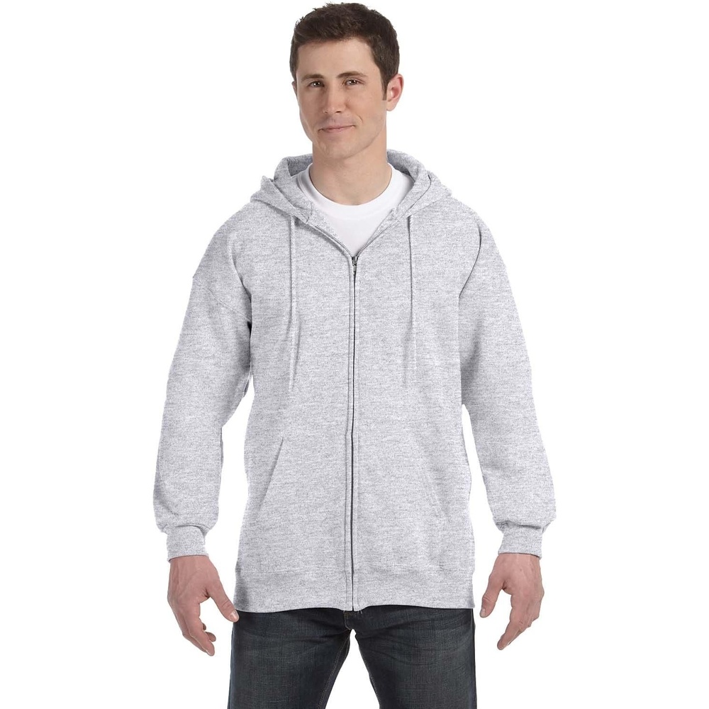 image:imageHanes Mens Ultimate FullZip Hoodie Mens Hooded Fleece Sweatshirt with ZipperAsh