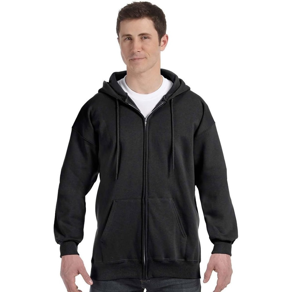 image:imageHanes Mens Ultimate FullZip Hoodie Mens Hooded Fleece Sweatshirt with ZipperBlack
