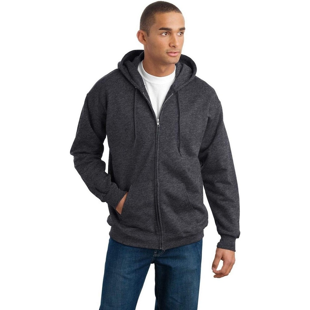 image:imageHanes Mens Ultimate FullZip Hoodie Mens Hooded Fleece Sweatshirt with ZipperCharcoal Heather
