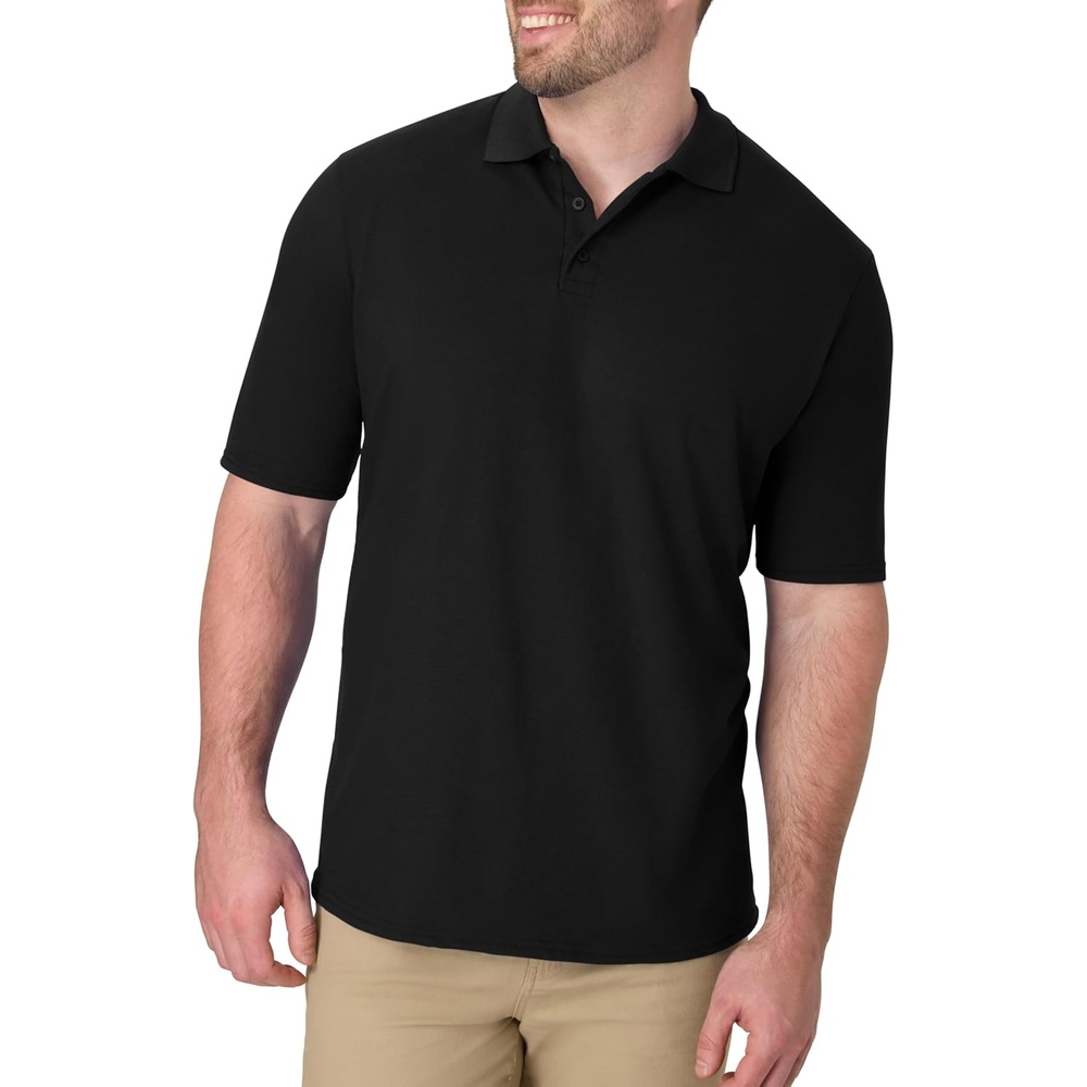 image:imageHanes Mens XTemp Short Sleeve Polo Shirt Midweight Mens ShirtBlack
