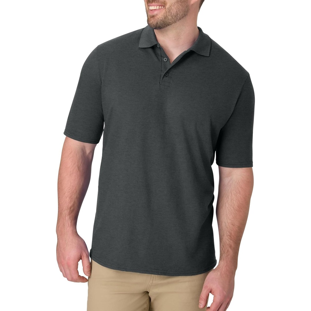 image:imageHanes Mens XTemp Short Sleeve Polo Shirt Midweight Mens ShirtCharcoal Heather