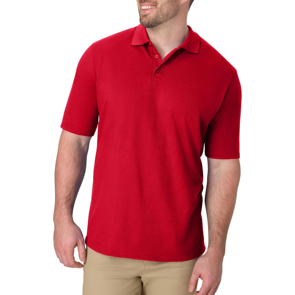 image:imageHanes Mens XTemp Short Sleeve Polo Shirt Midweight Mens ShirtDeep Red
