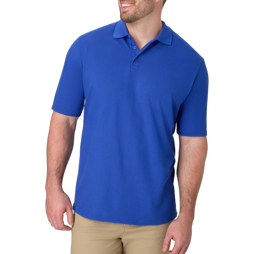 image:imageHanes Mens XTemp Short Sleeve Polo Shirt Midweight Mens ShirtDeep Royal