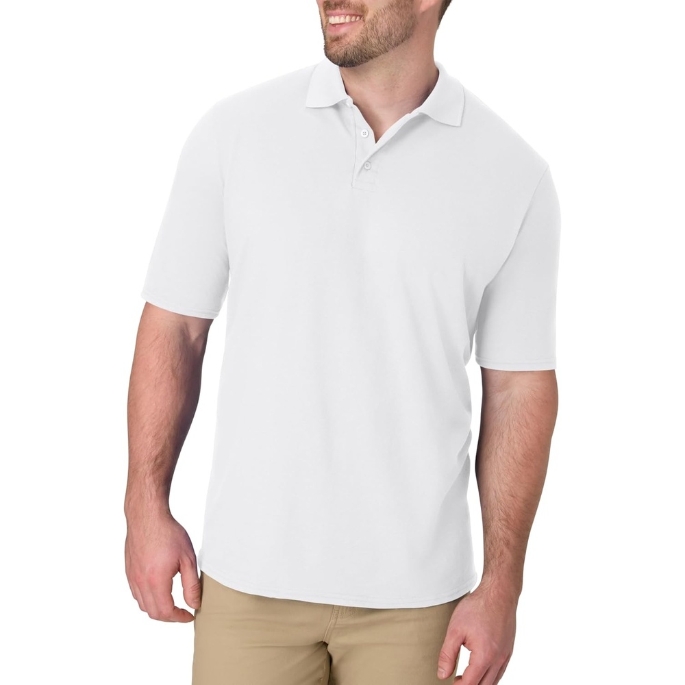 image:imageHanes Mens XTemp Short Sleeve Polo Shirt Midweight Mens ShirtWhite