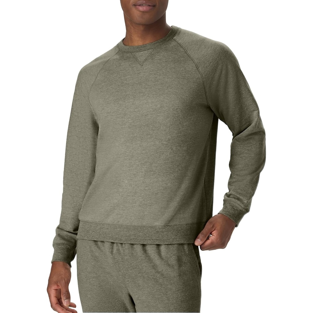 image:imageHanes Originals Mens French Terry Sweatshirt TriBlend Crewneck Sweatshirt for MenCamouflage Green Pe Heather