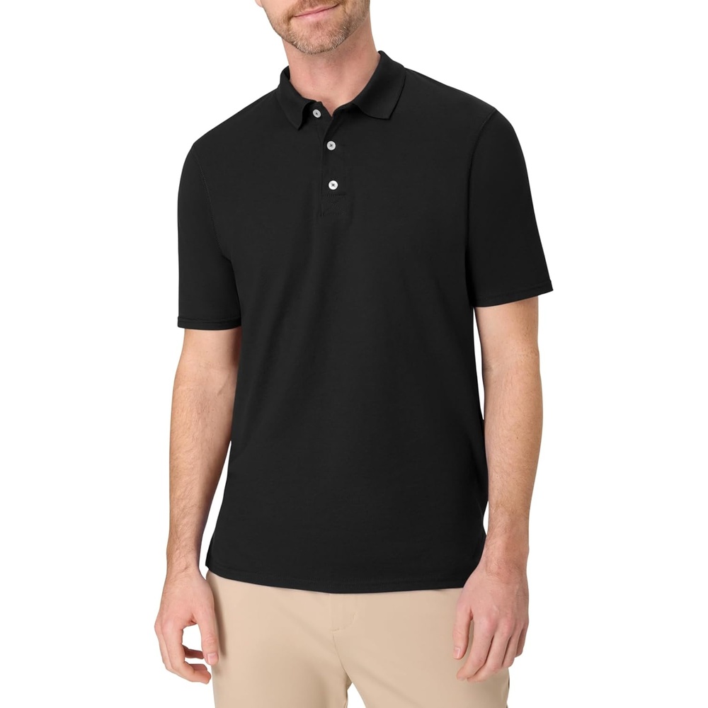 image:imageHanes mens Xtemp Performance Polo Cotton Blend Sport Shirt for Men With Odor ControlBlack
