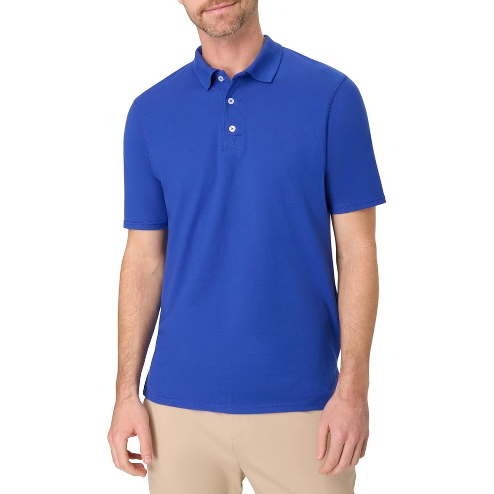 image:imageHanes mens Xtemp Performance Polo Cotton Blend Sport Shirt for Men With Odor ControlDeep Royal