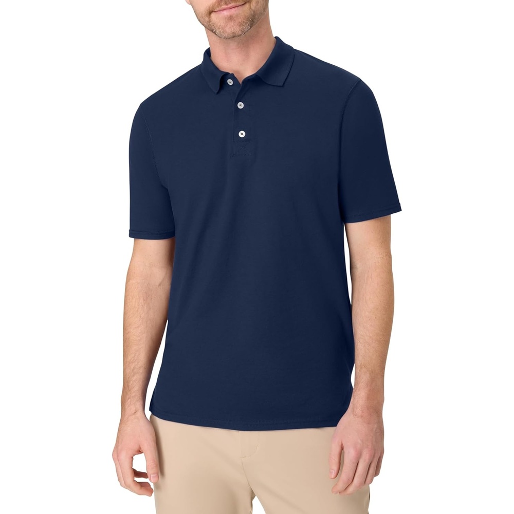 image:imageHanes mens Xtemp Performance Polo Cotton Blend Sport Shirt for Men With Odor ControlNavy