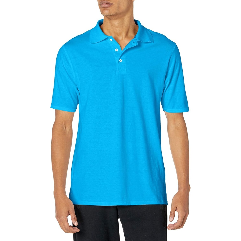 image:imageHanes mens Xtemp Performance Polo Cotton Blend Sport Shirt for Men With Odor ControlNeon Blue Heather