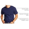 Hanes Men’s Beefy-t Pocket, Heavyweight Cotton Pocket Tee for Men, Full-Cut T-Shirt, 1 Or 2 Pack(Navy – 2 Pack)