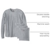 Hanes Men’s Essentials Long-Sleeve T-Shirt, Crewneck Cotton T-Shirts for Men, 2-Pack(Light Steel – 4 Pack)