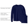 Hanes Men’s Essentials Long-Sleeve T-Shirt, Crewneck Cotton T-Shirts for Men, 2-Pack(Navy – 4 Pack)