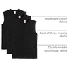 Hanes Men’s Essentials Midweight Muscle T-Shirt Pack, Cotton Muscle Tank Shirts, 3-Pack(Black)