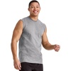 Hanes Men’s Essentials Midweight Muscle T-Shirt Pack, Cotton Muscle Tank Shirts, 3-Pack(Oxford Gray)