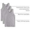 Hanes Men’s Essentials Tank Top Pack, Midweight Cotton Tanks, Sleeveless Shirts, 3-Pack(Oxford Gray)