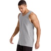 Hanes Men’s Essentials Tank Top Pack, Midweight Cotton Tanks, Sleeveless Shirts, 3-Pack(Oxford Gray)
