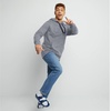 Hanes Men’s Originals Midweight Fleece Hoodie, Pullover Hooded Sweatshirt for Men(Navy Pe Heather)