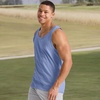 Hanes Mens Originals Tri-Blend Tank Top, Lightweight Tanks for Men, Sleeveless Tank Shirt(Deep Forte Blue Pe Heather)