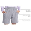 Hanes Men’s Shorts, Essentials Short with Pockets, Gym Shorts for Men, Men’s Athletic Shorts, 7.5″(Light Steel)