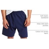 Hanes Men’s Shorts, Essentials Short with Pockets, Gym Shorts for Men, Men’s Athletic Shorts, 7.5″(Navy)