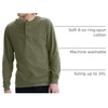 Hanes Mens T-Shirts, Men’s Beefyt Henley Shirts, Men’s Cotton Long Sleeve Shirts(Camouflage Green Htr)