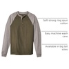 Hanes Mens T-Shirts, Men’s Beefyt Henley Shirts, Men’s Cotton Long Sleeve Shirts(Camouflage Green/Oxford Gray)