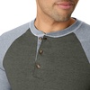 Hanes Mens T-Shirts, Men’s Beefyt Henley Shirts, Men’s Cotton Long Sleeve Shirts(Camouflage Green/Oxford Gray)