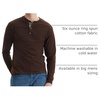 Hanes Mens T-Shirts, Men’s Beefyt Henley Shirts, Men’s Cotton Long Sleeve Shirts(Dark Truffle)