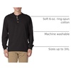 Hanes Mens T-Shirts, Men’s Beefyt Henley Shirts, Men’s Cotton Long Sleeve Shirts(Ebony)