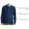Hanes Mens T-Shirts, Men’s Beefyt Henley Shirts, Men’s Cotton Long Sleeve Shirts(Navy Heather)