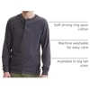 Hanes Mens T-Shirts, Men’s Beefyt Henley Shirts, Men’s Cotton Long Sleeve Shirts(Oxford Gray/Slate Heather)