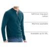 Hanes Mens T-Shirts, Men’s Beefyt Henley Shirts, Men’s Cotton Long Sleeve Shirts(Petro Teal)