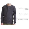 Hanes Mens T-Shirts, Men’s Beefyt Henley Shirts, Men’s Cotton Long Sleeve Shirts(Slate Heather)