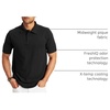 Hanes Men’s X-Temp Short Sleeve Polo Shirt, Midweight Men’s Shirt(Black)