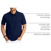 Hanes Men’s X-Temp Short Sleeve Polo Shirt, Midweight Men’s Shirt(Navy)