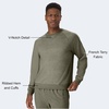 Hanes Originals Men’s French Terry Sweatshirt, Tri-Blend Crewneck Sweatshirt for Men(Camouflage Green Pe Heather)