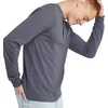 Hanes Originals Men’s Tri-Blend Long Sleeve Henley T-Shirt, Lightweight Long Sleeve Tee(Athletic Navy Pe Heather)