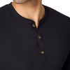 Hanes Originals Men’s Tri-Blend Long Sleeve Henley T-Shirt, Lightweight Long Sleeve Tee(Black)