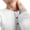 Hanes Originals Men’s Tri-Blend Long Sleeve Henley T-Shirt, Lightweight Long Sleeve Tee(Eco White)