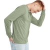 Hanes Originals Men’s Tri-Blend Long Sleeve Henley T-Shirt, Lightweight Long Sleeve Tee(Equilibrium Green Pe Heather)