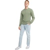 Hanes Originals Men’s Tri-Blend Long Sleeve Henley T-Shirt, Lightweight Long Sleeve Tee(Equilibrium Green Pe Heather)